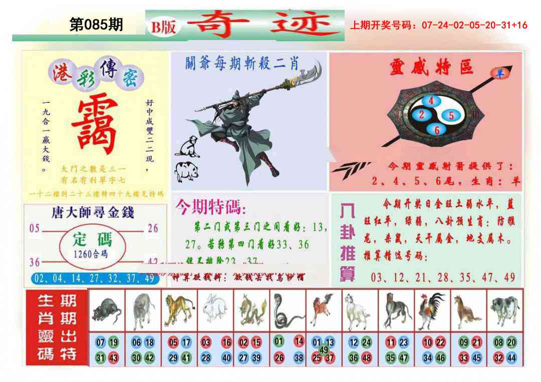 085期九龍奇迹B(推荐)[图]