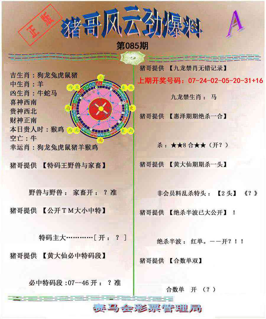 085期猪哥风云劲爆料A[图]